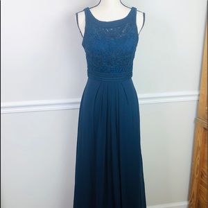 Anny Lee navy blue lace prom evening gown dress M